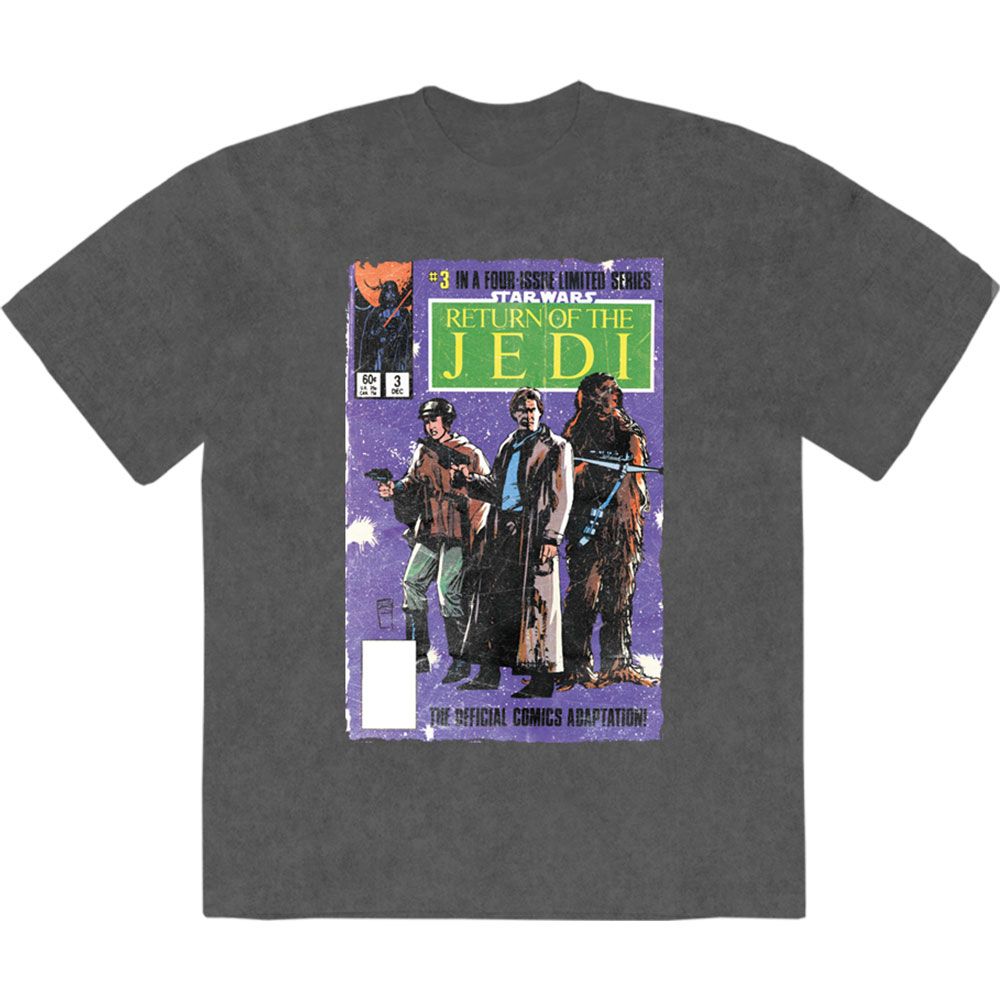 Disney Star Wars - Return Of The Jedi Comic Mens Tshirt - Grey